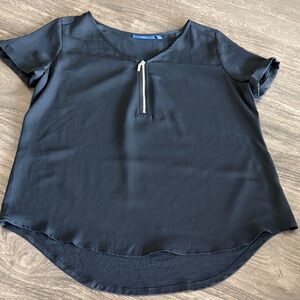 Apt. 9 Black Blouse with Zipper Accent